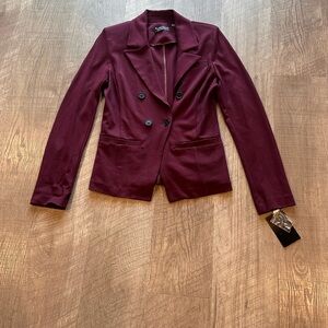 Women’s Bagatelle Burgundy Double-Breasted Blazer Size Small New with Tags